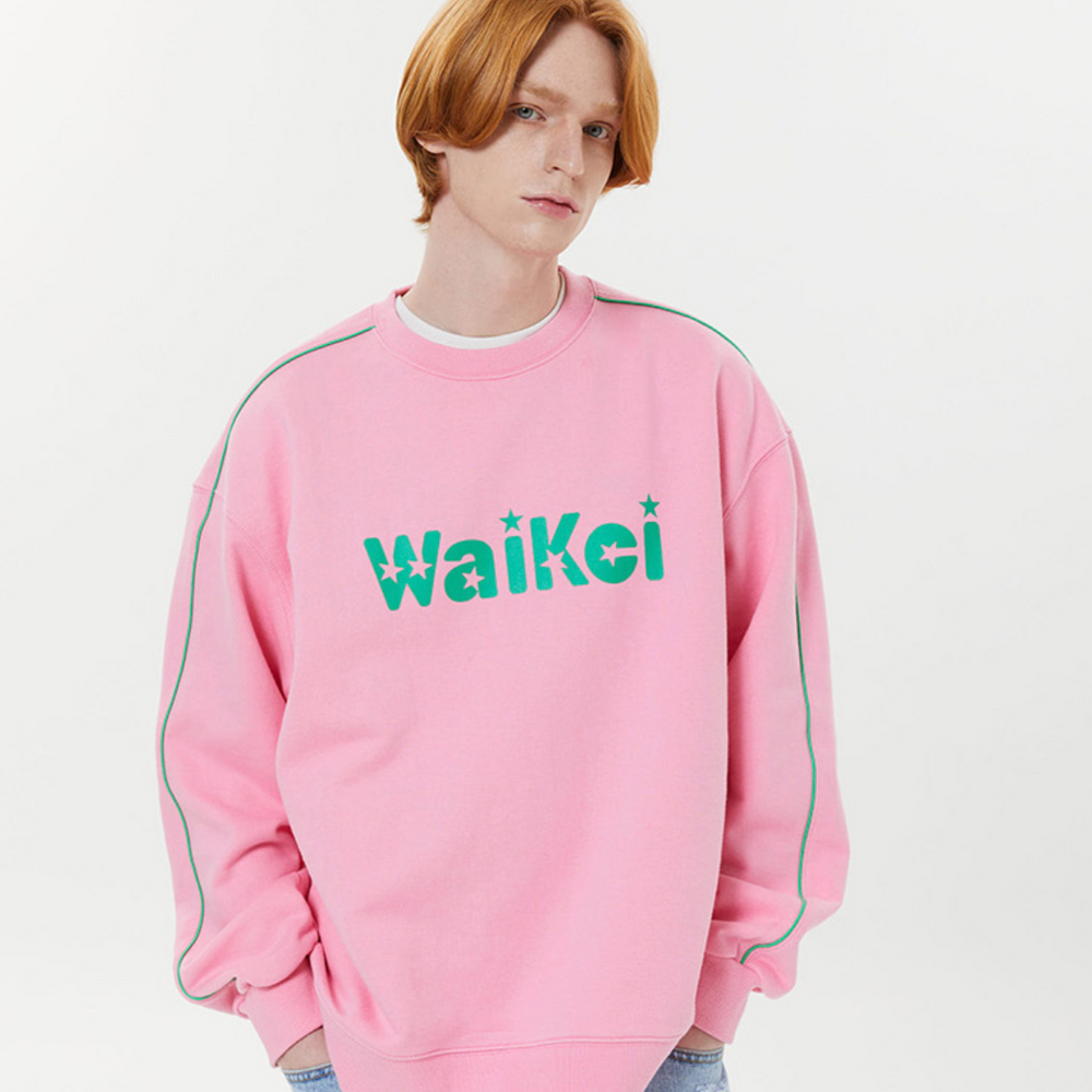 WAIKEI Piping Star Logo Sweatshirts PINK