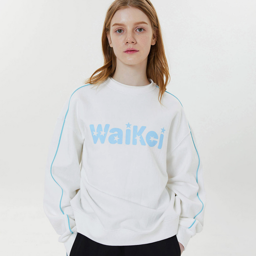 WAIKEI Piping Star Logo Sweatshirts GREY