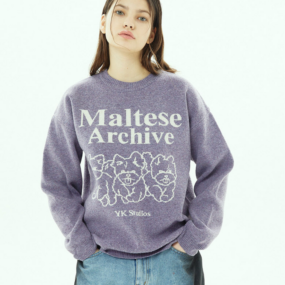 
                  
                    WAIKEI Maltese Archive Line Graphics Knit PURPLE
                  
                