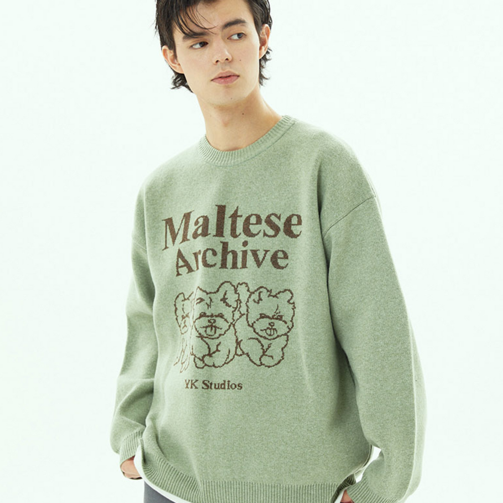 WAIKEI Maltese Archive Line Graphics Knit MINT