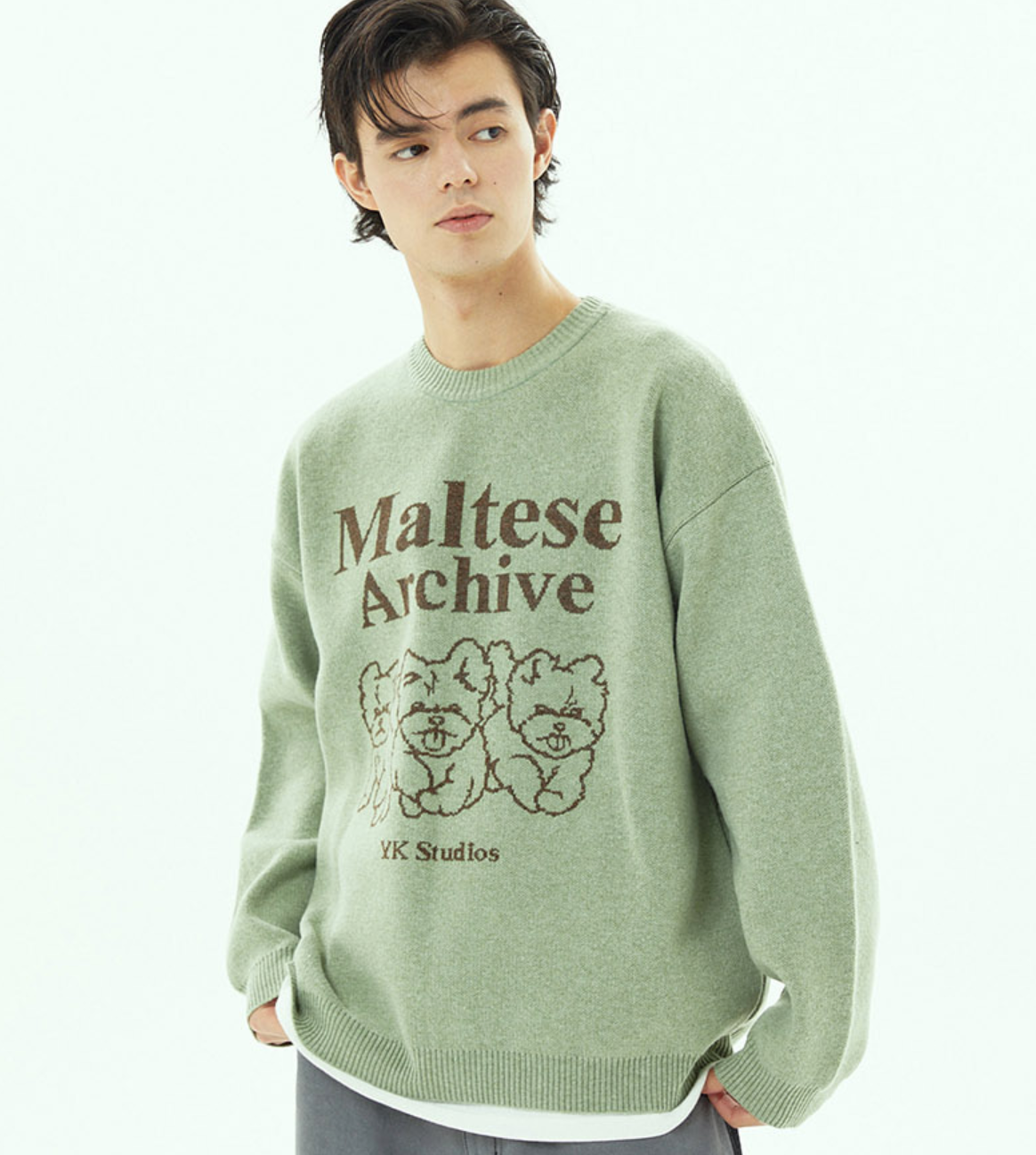 WAIKEI Maltese Archive Line Graphics Knit MINT