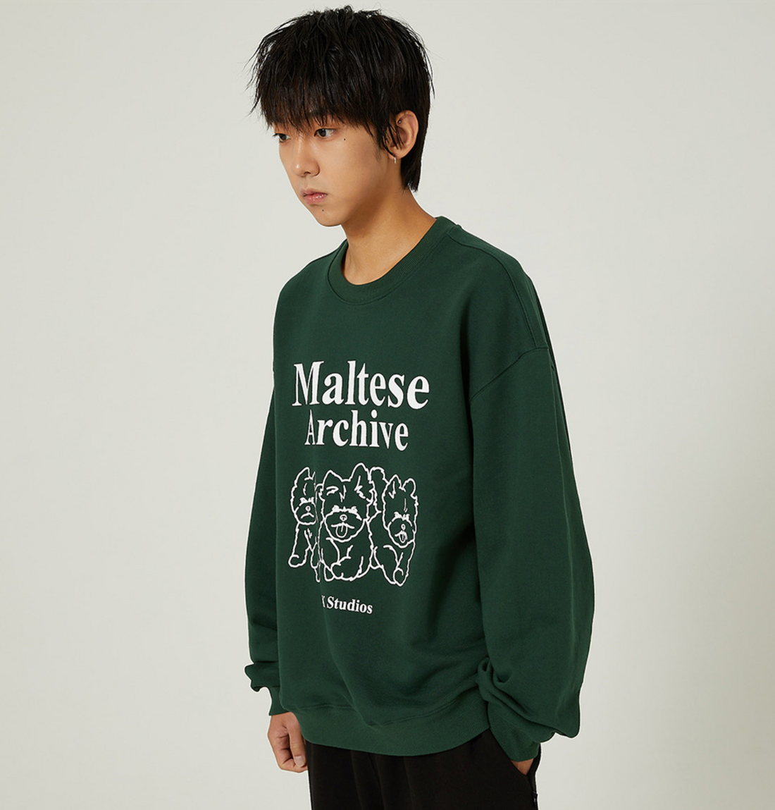 WAIKEI Maltese Archive Line Graphic Sweatshirts GREEN