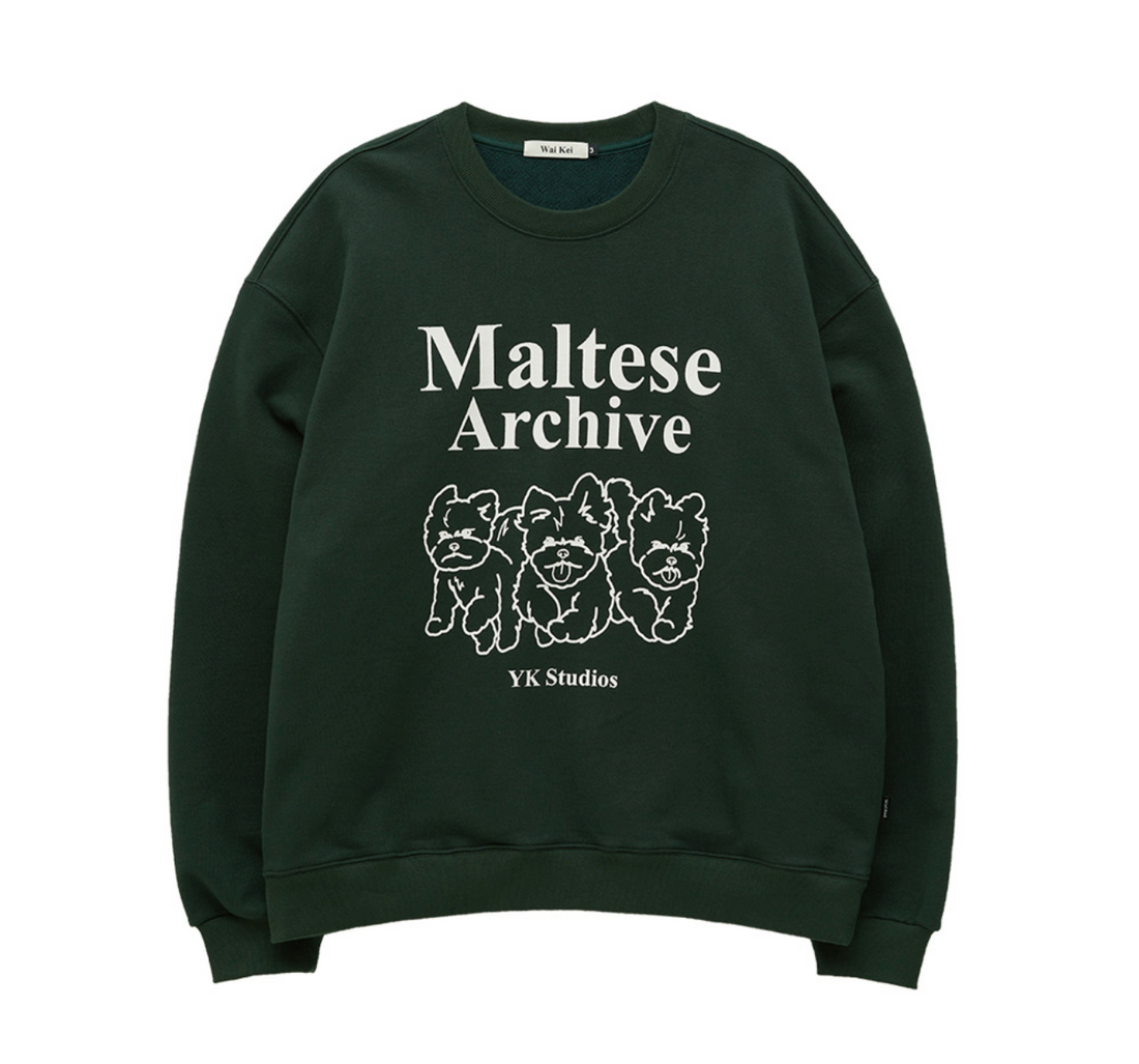 WAIKEI Maltese Archive Line Graphic Sweatshirts GREEN