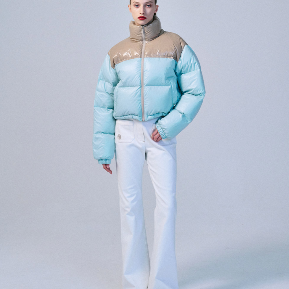 MARDI CROPPED DOWN JACKET COLOR BLOCK_MINT