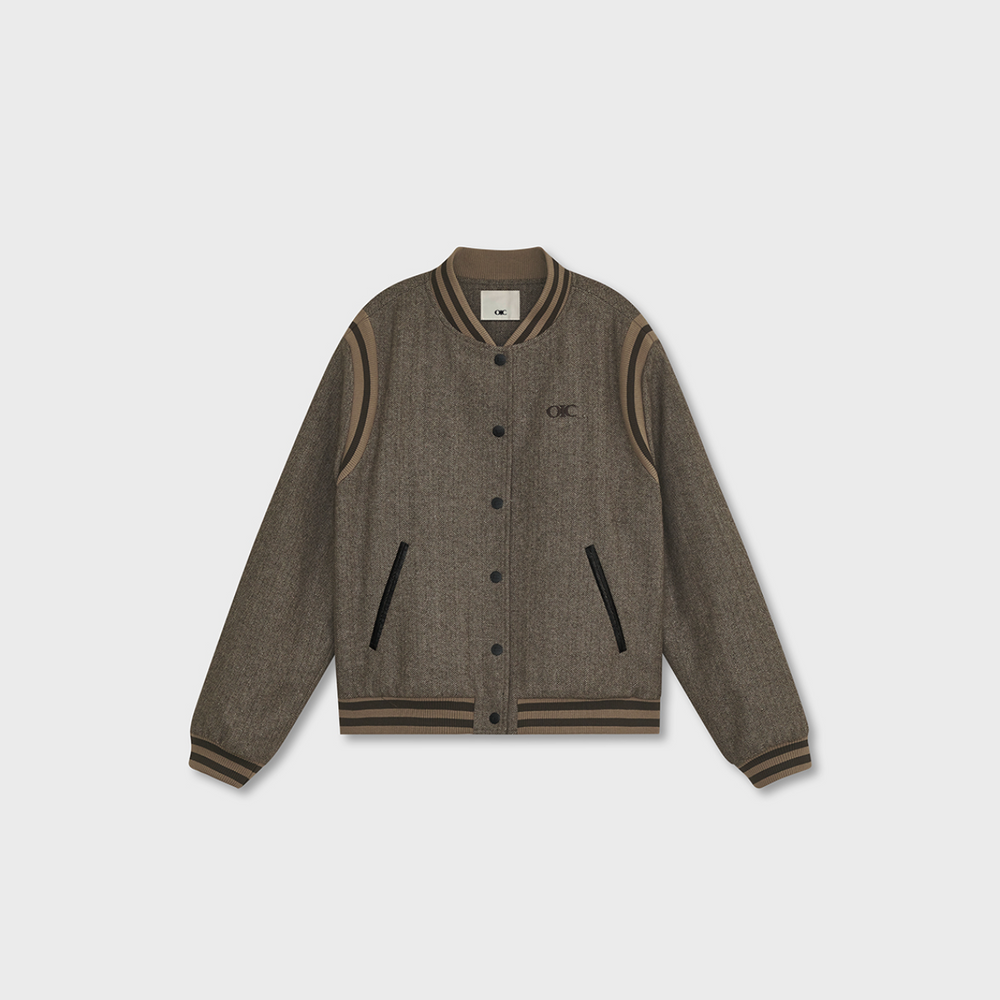 
                  
                    OIC Classic Herringbone Varsity Jacket BROWN
                  
                