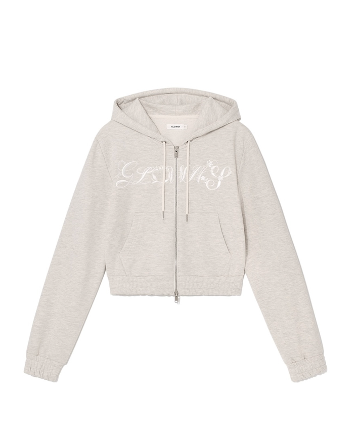 GLOWNY BONNIE CROP ZIP UP (OATMEAL)