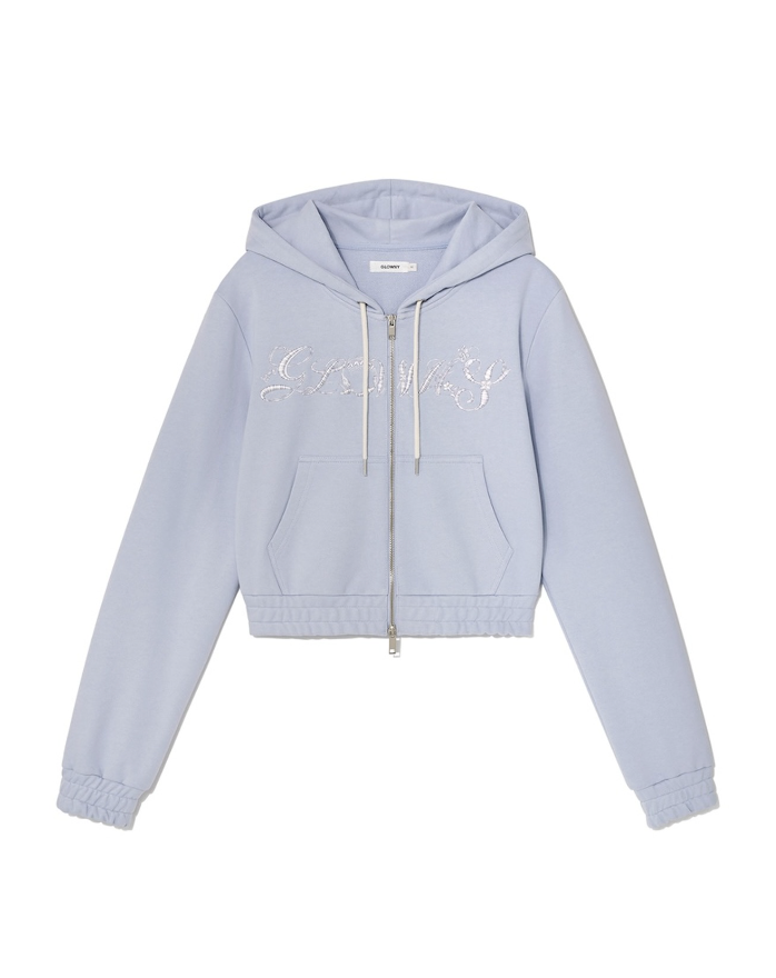 GLOWNY BONNIE CROP ZIP UP (BABY BLUE)