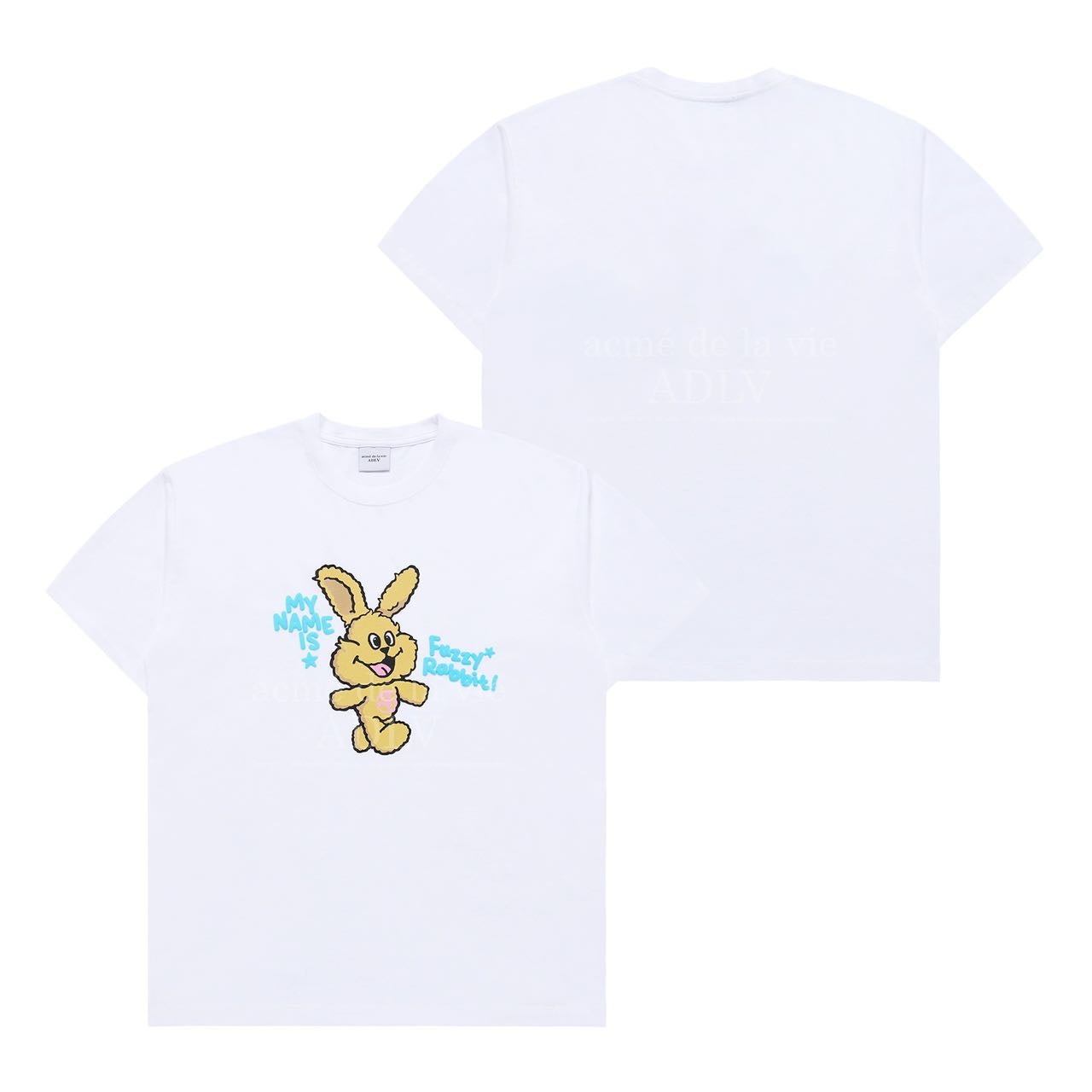 ADLV MY NAME IS FUZZY RABBIT SHORT SLEEVE T-SHIRT WHITE