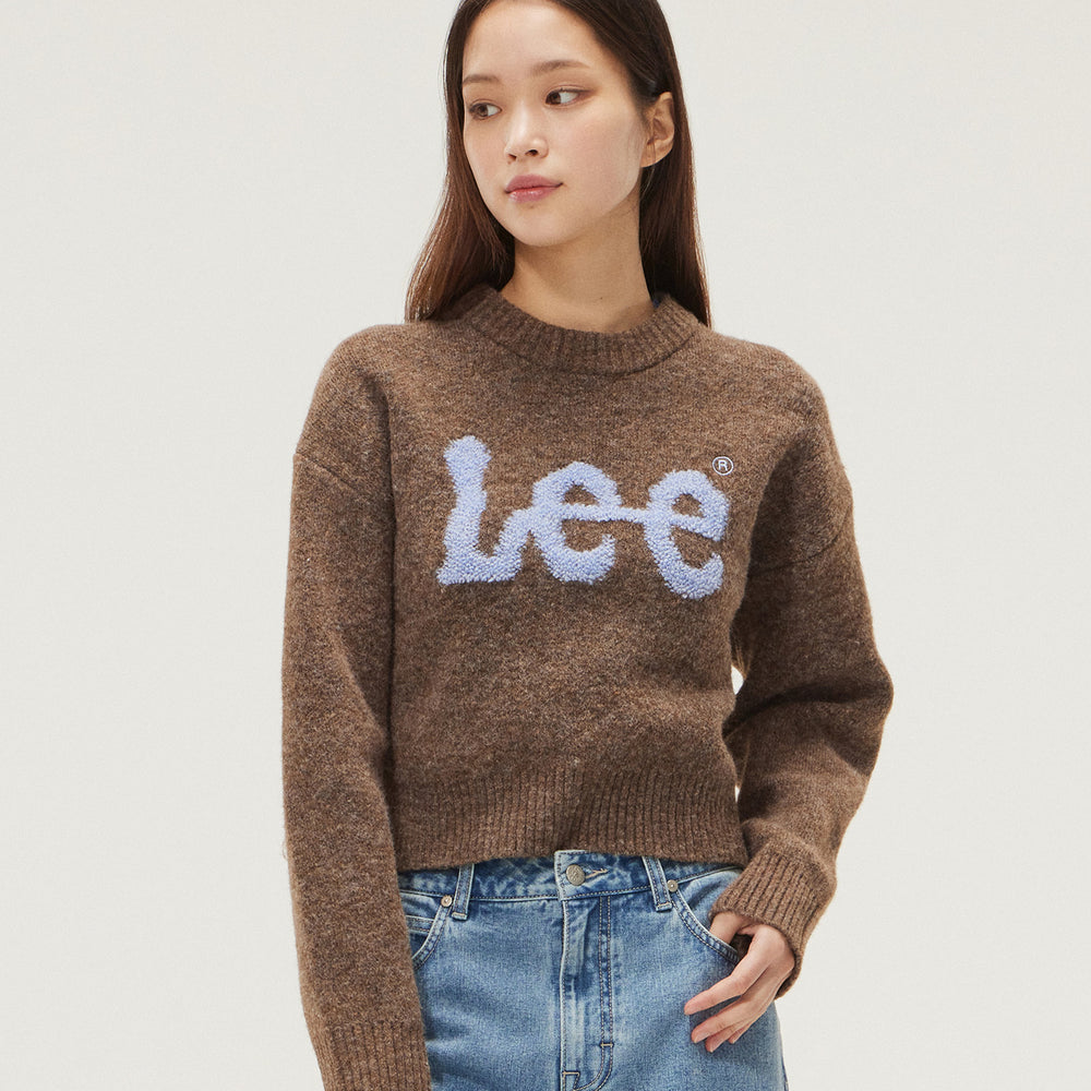 LEE Big Twitch Logo Knit Chocolate