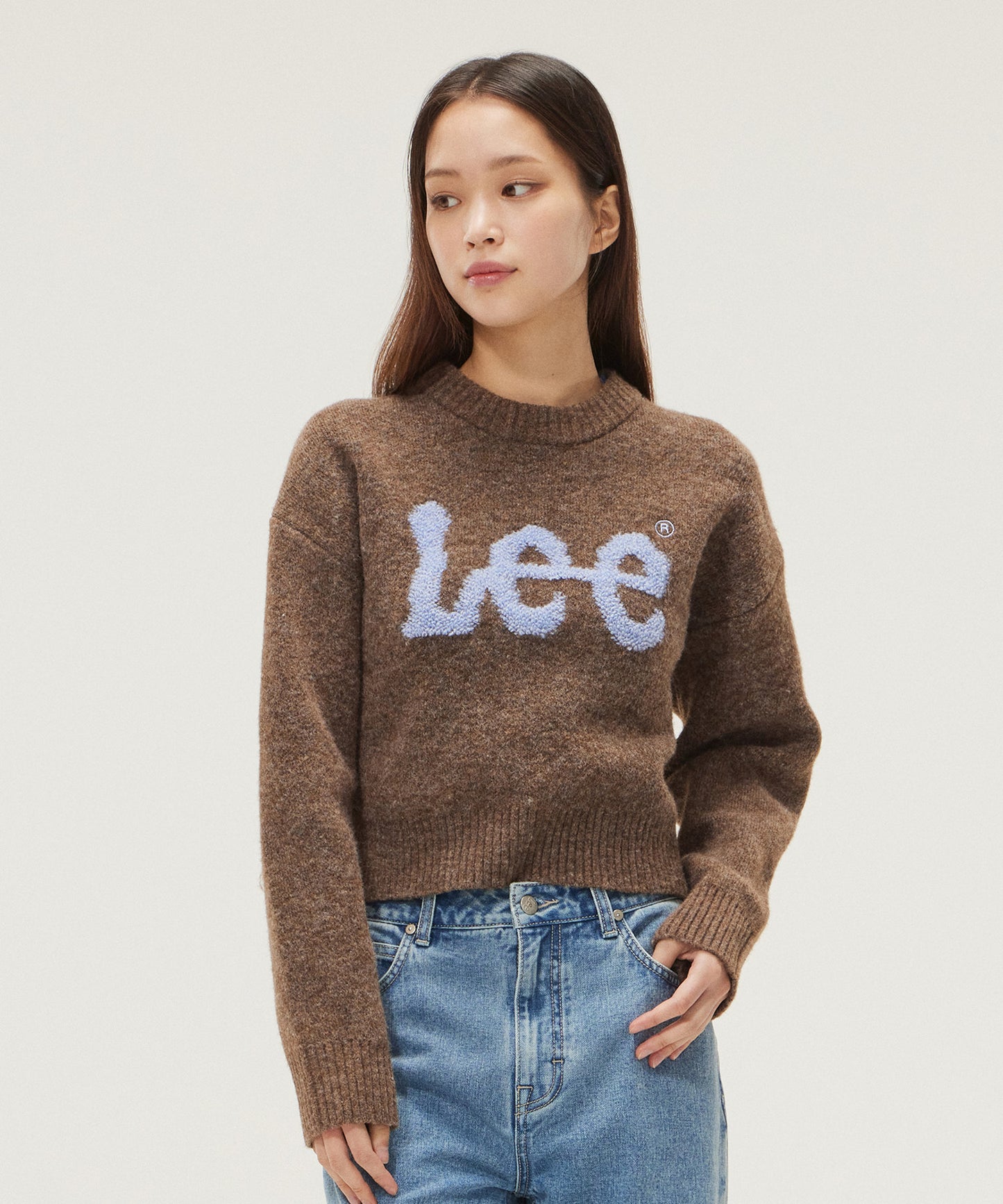 LEE Big Twitch Logo Knit Chocolate