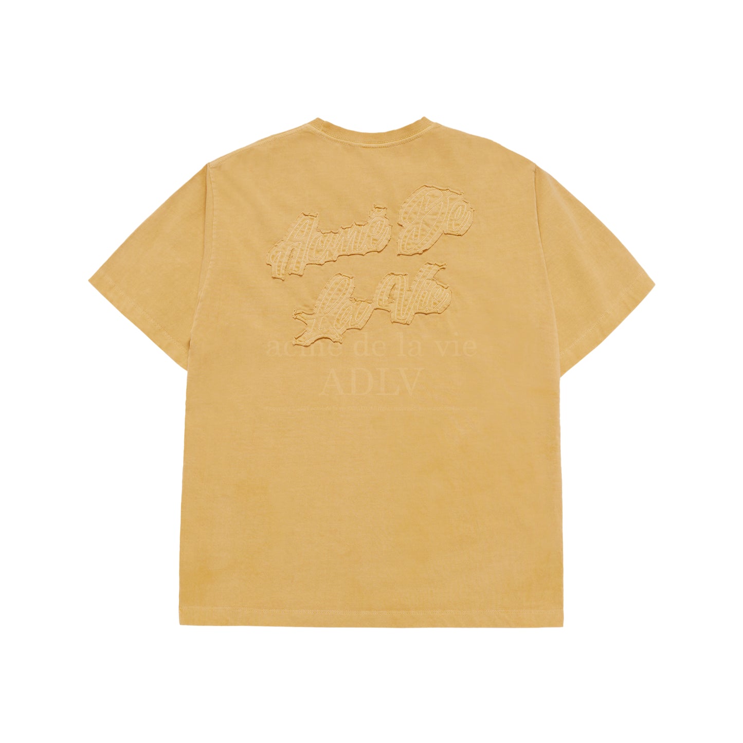 ADLV APPLIQUE LOGO PIGMENT SHORT SLEEVE T-SHIRT LIGHT YELLOW