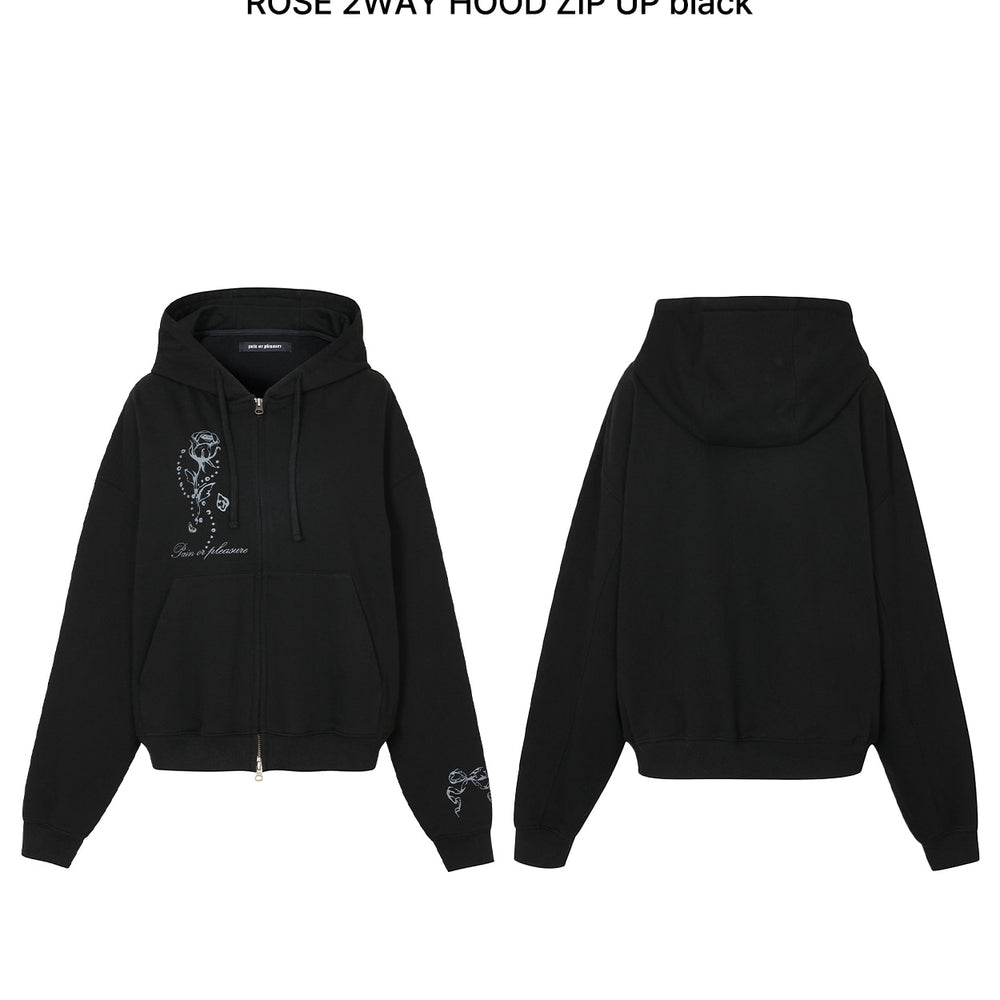 
                  
                    PAIN OR PLEASURE ROSE 2WAY HOOD ZIP UP BLACK
                  
                