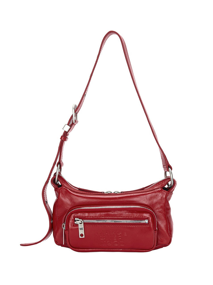 MARGESHERWOOD OUTPOCKET HOBO MINI_apple red glossy plain