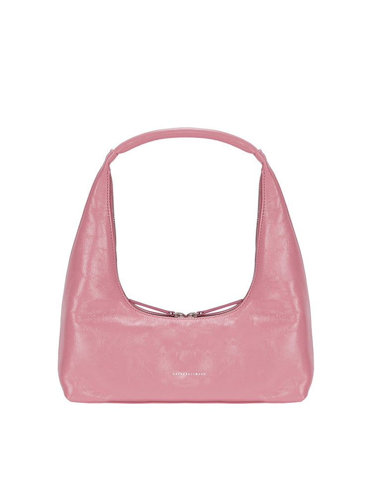 MARGESHERWOOD HOBO SHOULDER_candy pink glossy plain