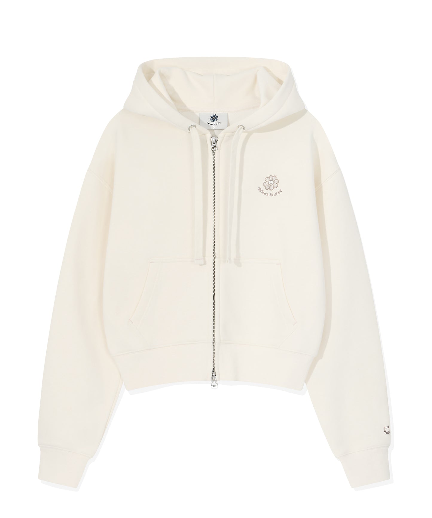 Flory Wappen Crop Hoodie Cream