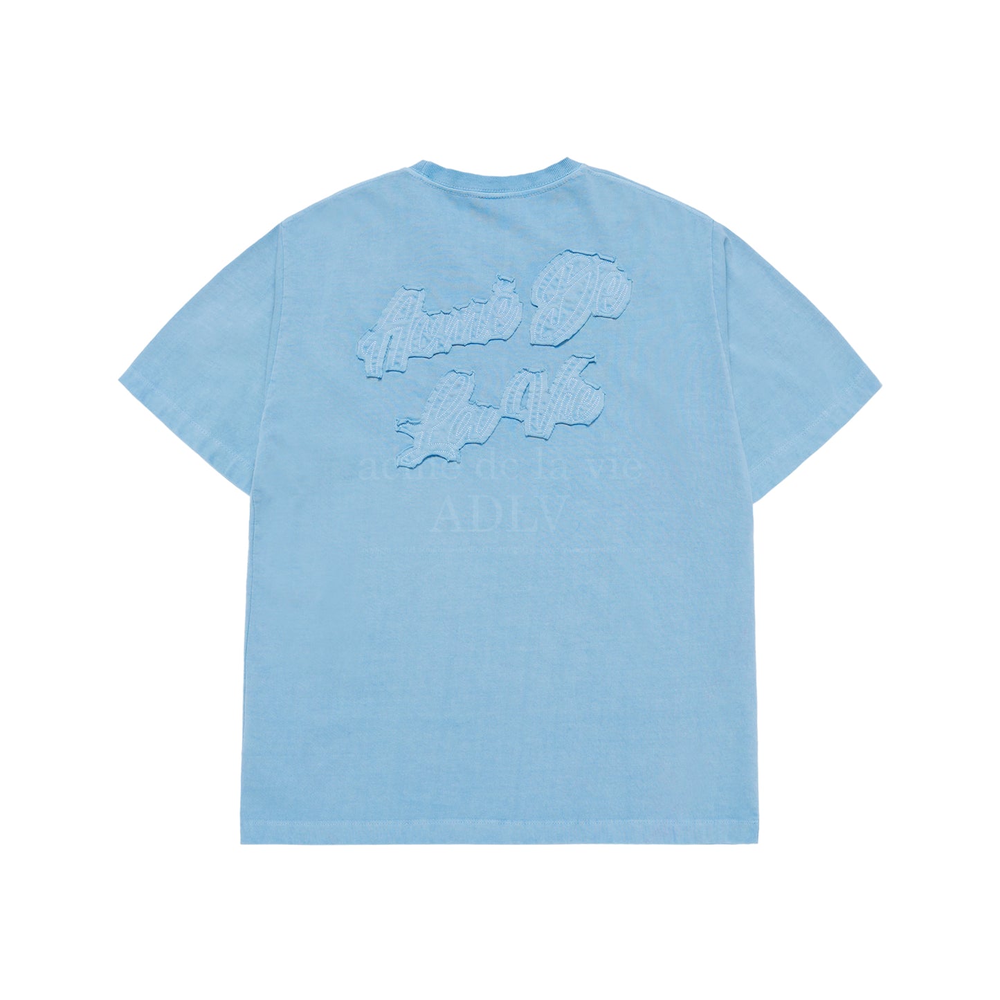 ADLV APPLIQUE LOGO PIGMENT SHORT SLEEVE T-SHIRT LIGHT BLUE