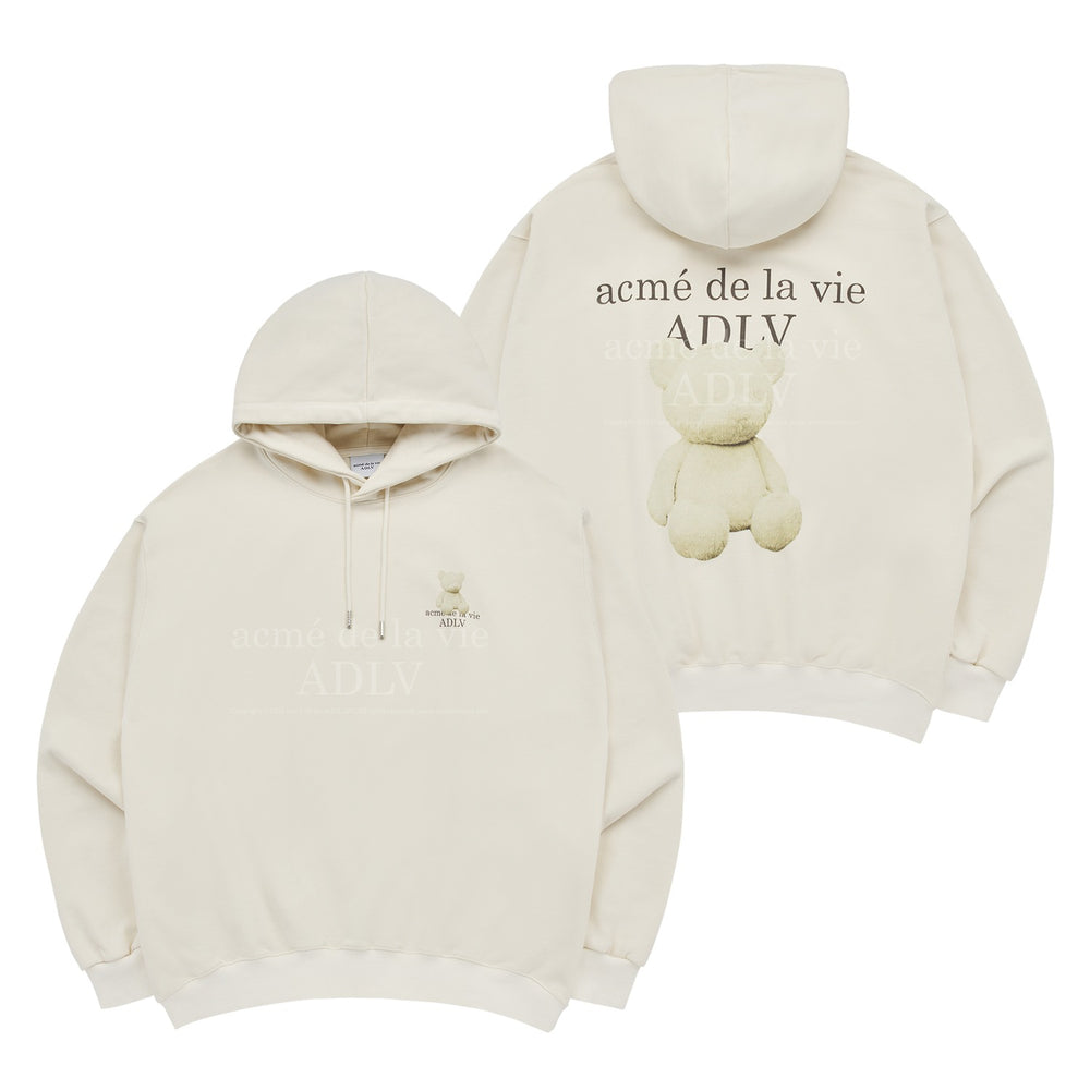 ADLV FUZZY BEAR HOODIE IVORY