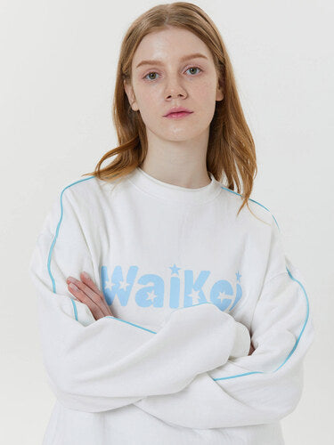 WAIKEI Piping Star Logo Sweatshirts GREY