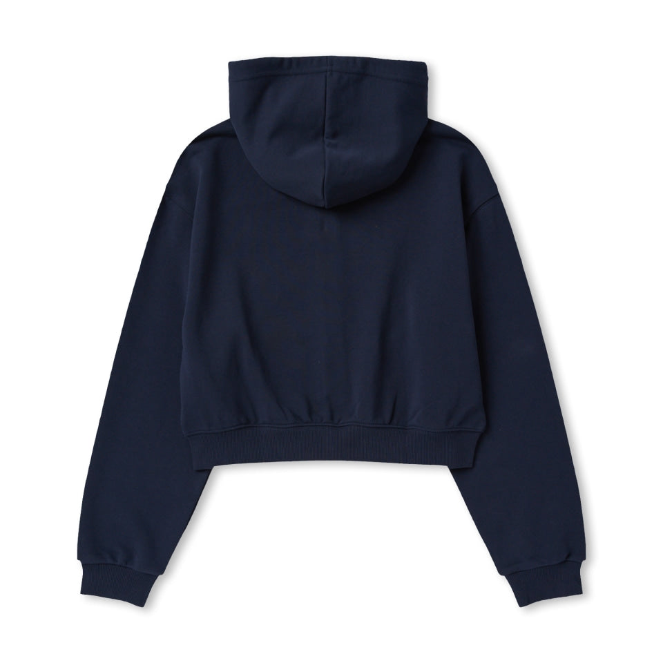 NERDY Souffle Crop Hoodie Zip-up Navy