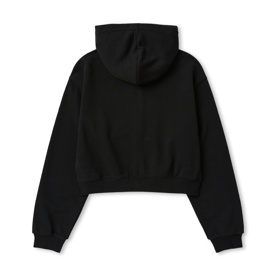 NERDY Souffle Crop Hoodie Zip-up Black