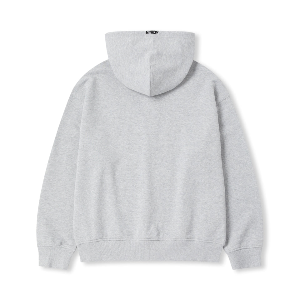 NERDY Cat Wappen Hoodie Zip Up Melange Gray