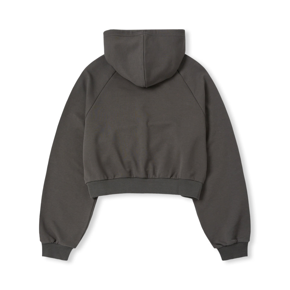 NERDY Culsive Logo Crop Pullover Hoodie Charcoal