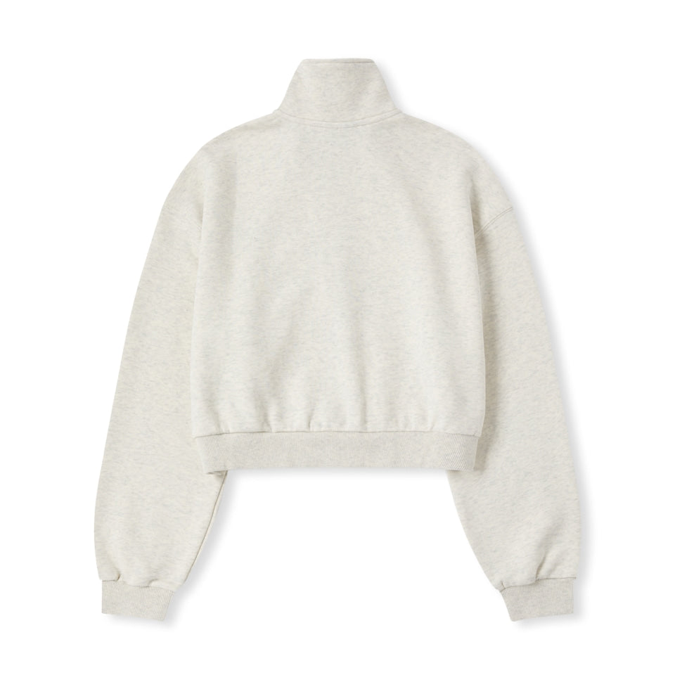 NERDY Culsive Logo Crop Sweatshirt Oatmeal