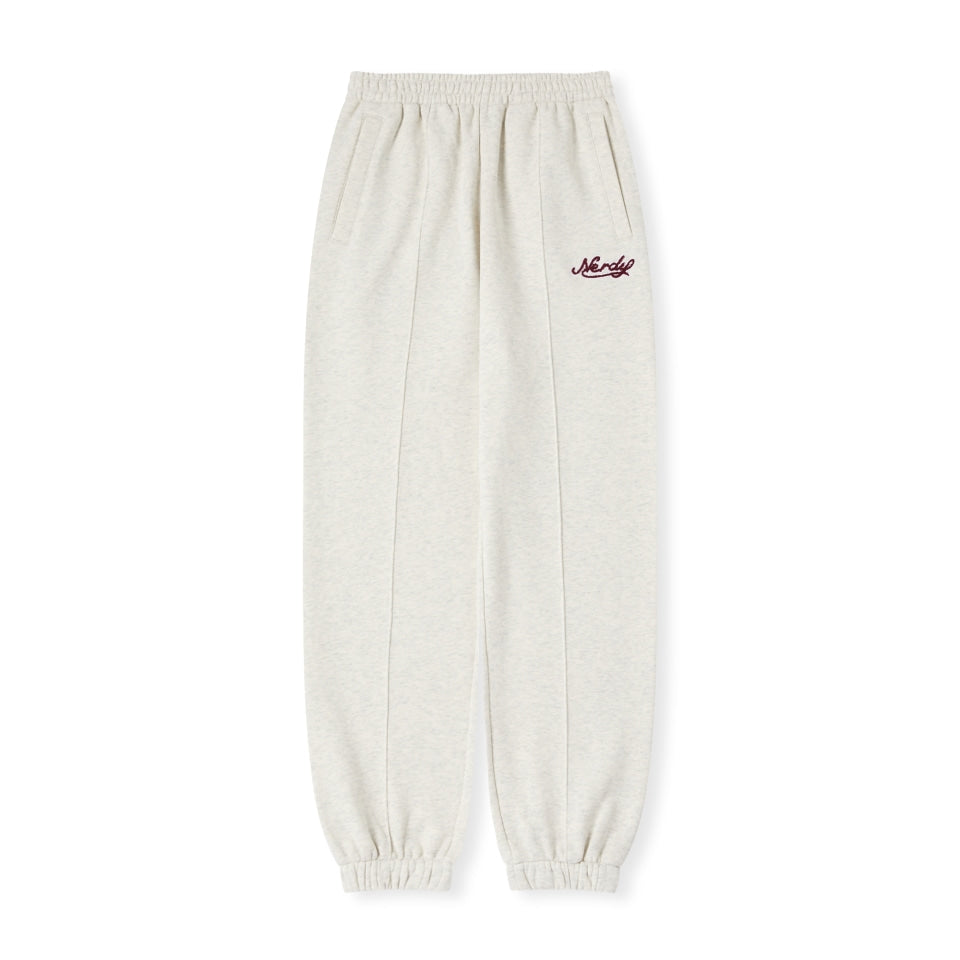 NERDY Culsive Logo Jogger Pants Oatmeal