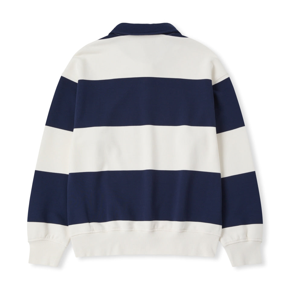 NERDY Striped Rugby Sweatshirt Navy