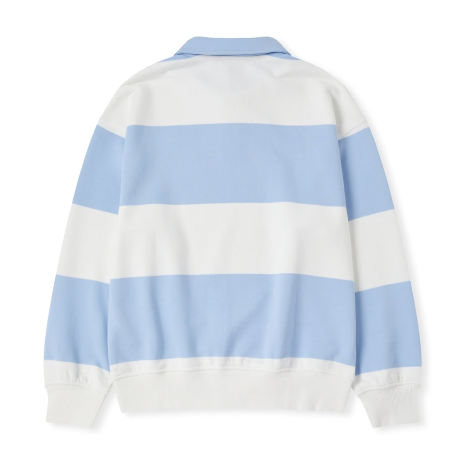 NERDY Striped Rugby Sweatshirt Skyblue