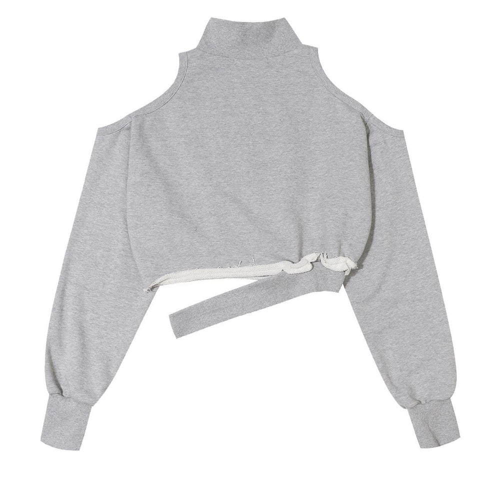 
                  
                    BOHEMSEO CUT-OUT HALF-ZIP SWEATSHIRT, MELANGE GRAY
                  
                