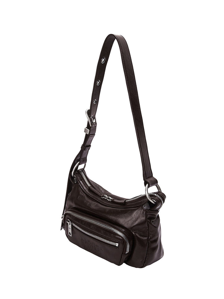 
                  
                    MARGESHERWOOD OUTPOCKET HOBO MINI_dark brown glossy plain
                  
                