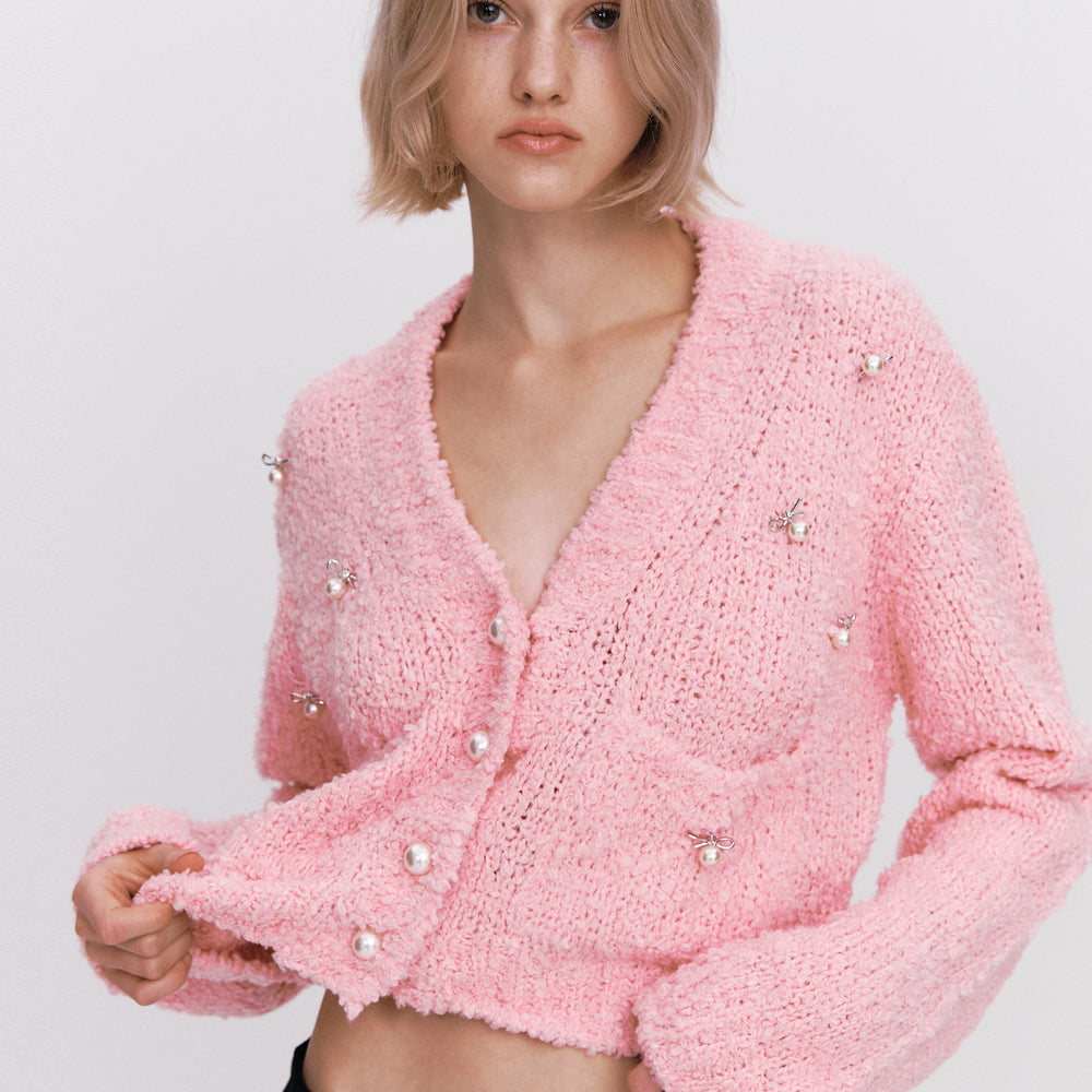 
                  
                    NOIRNINE Pearl Beading Cardigan PINK
                  
                