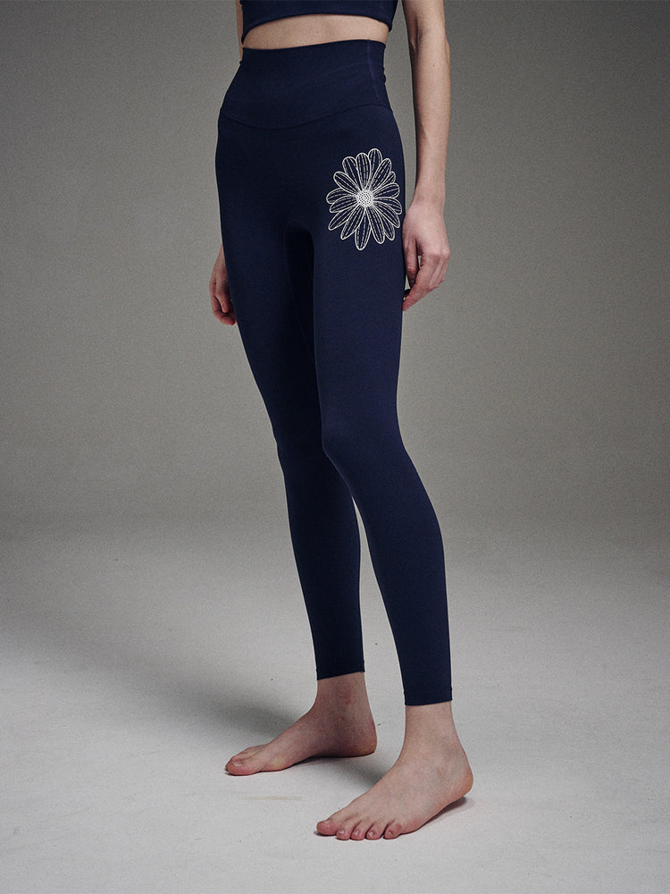 MARDI ACTIF BEURRE ULTIMATE COMFORT full leggings theflower_NAVY IVORY