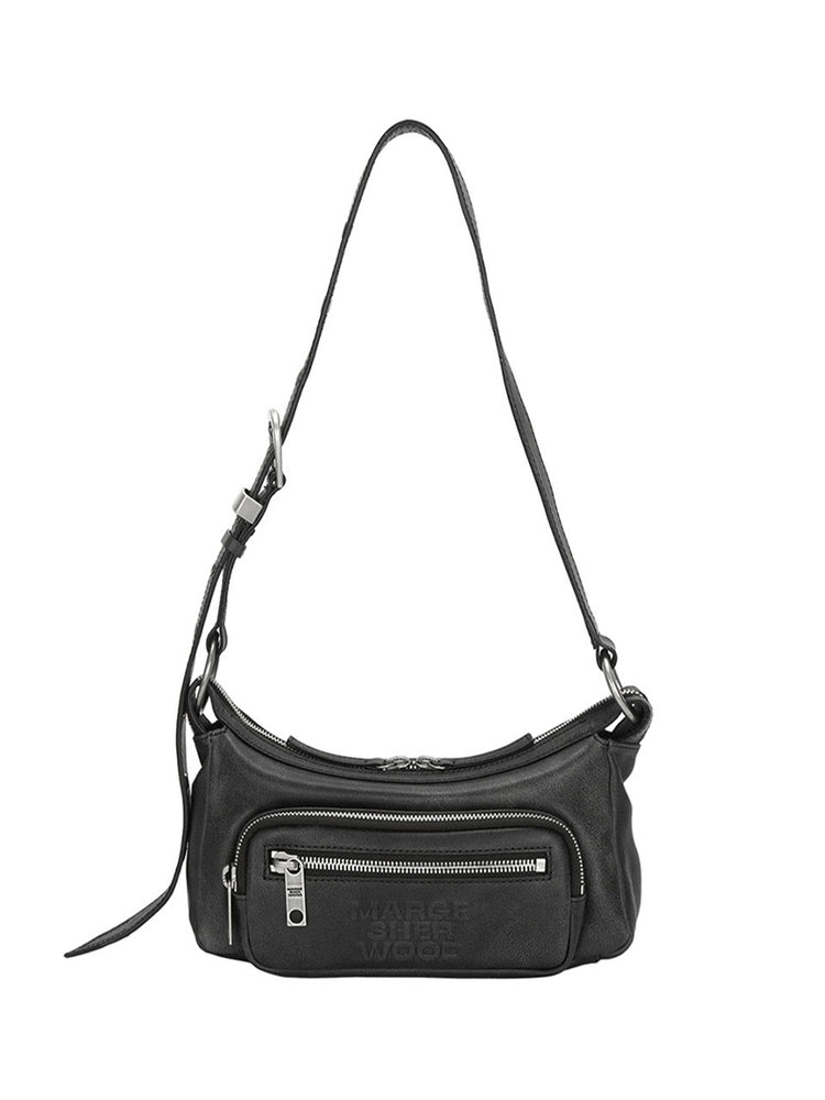 MARGESHERWOOD OUTPOCKET HOBO MINI_washed black two-tone brushed