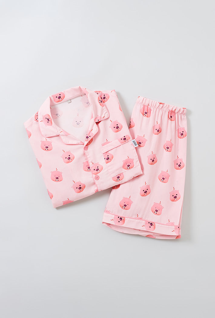 SPAO x LOOPY Short Sleeve Pajamas PINK