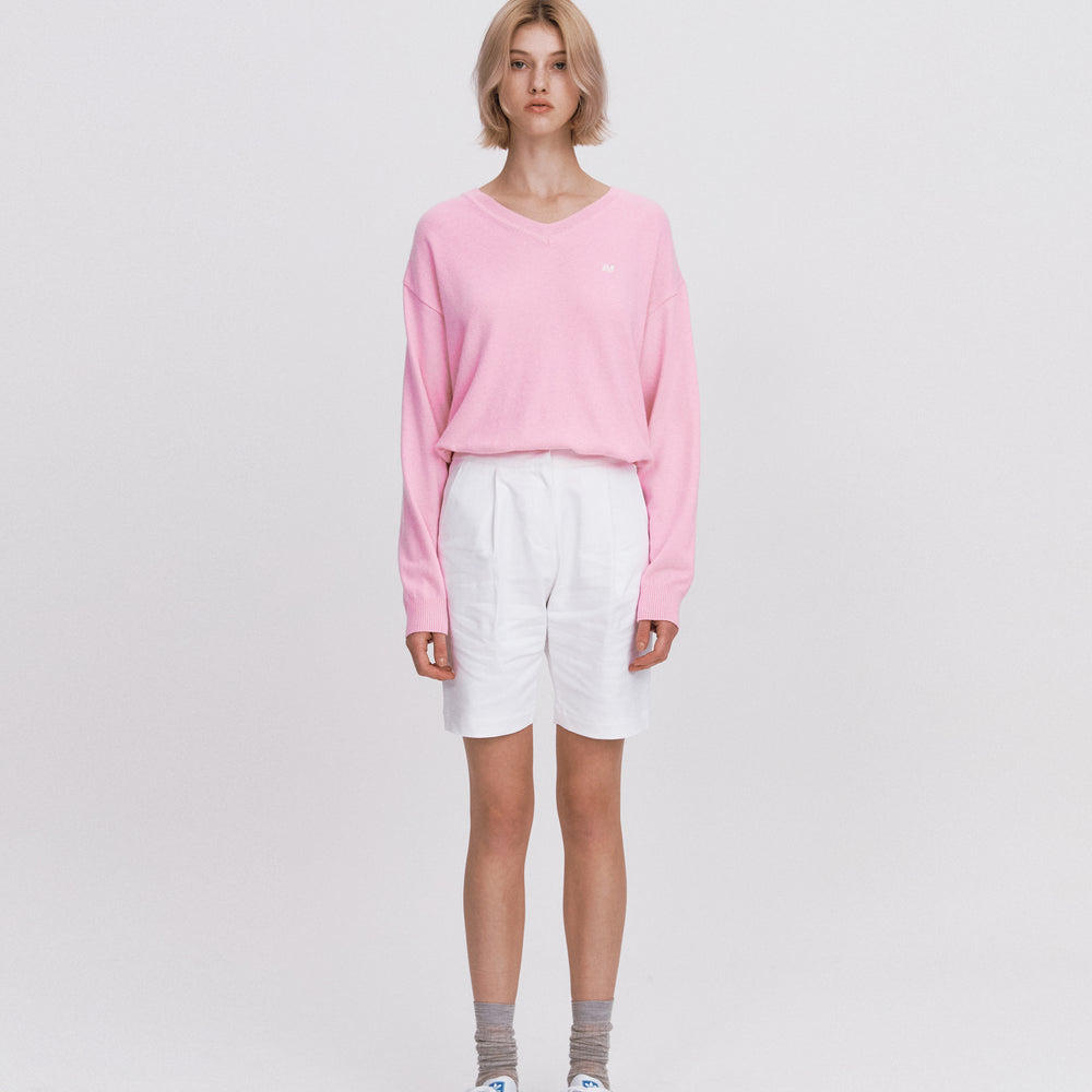 NOIRNINE UNISEX N V-Neck Knit PINK