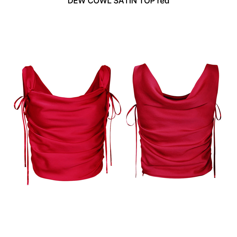 
                      
                        PAIN OR PLEASURE DEW COWL SATIN TOP RED
                      
                    