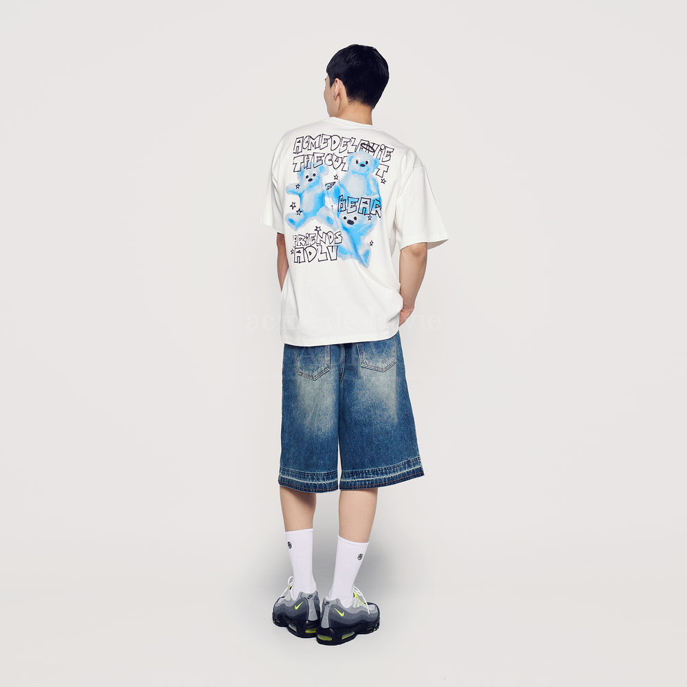 ADLV CRAYON THREE BEAR ARTWORK SHORT SLEEVE T-SHIRT CREAM