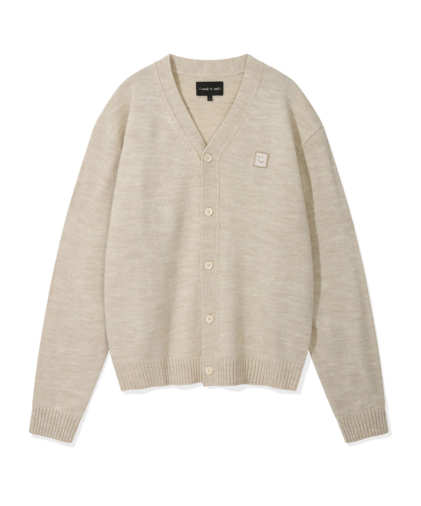 Wool V-neck Cardigan Oatmeal