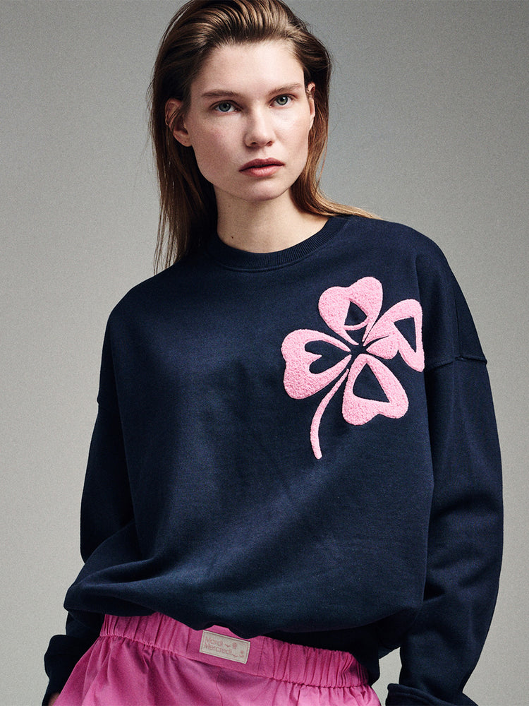 MARDI SWEATSHIRT CLOVERMARDI SATIN_NAVY PINK