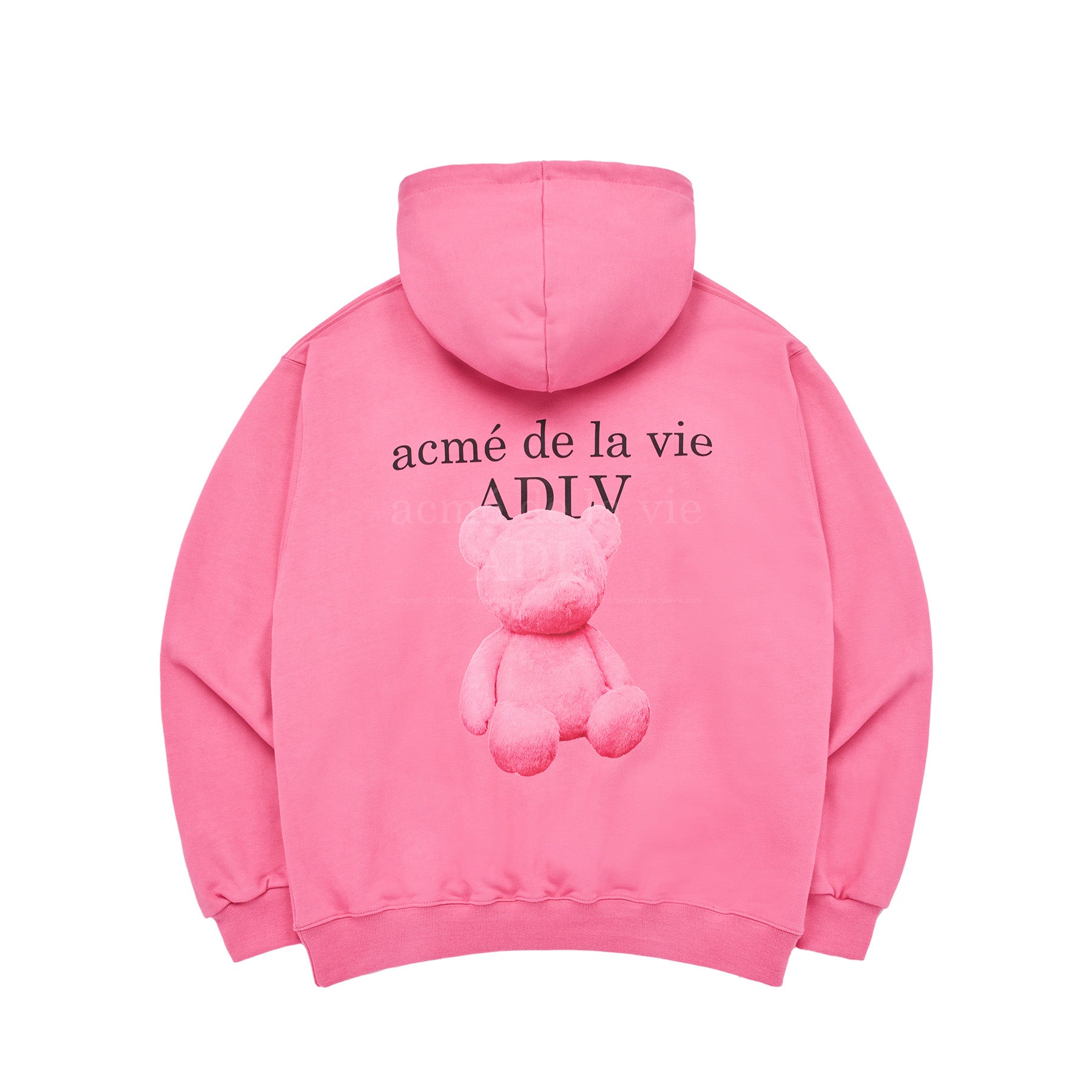 ADLV FUZZY BEAR HOODIE DARK PINK