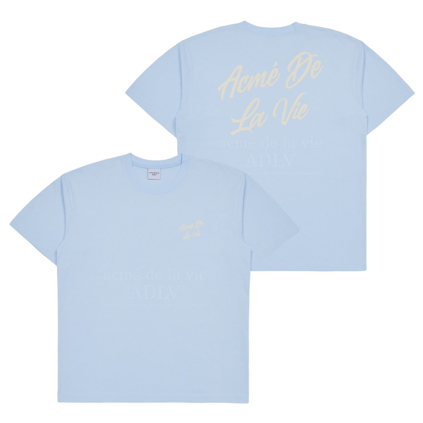 ADLV SCRIPT LOGO PRINTING SHORT SLEEVE T-SHIRT SKY BLUE