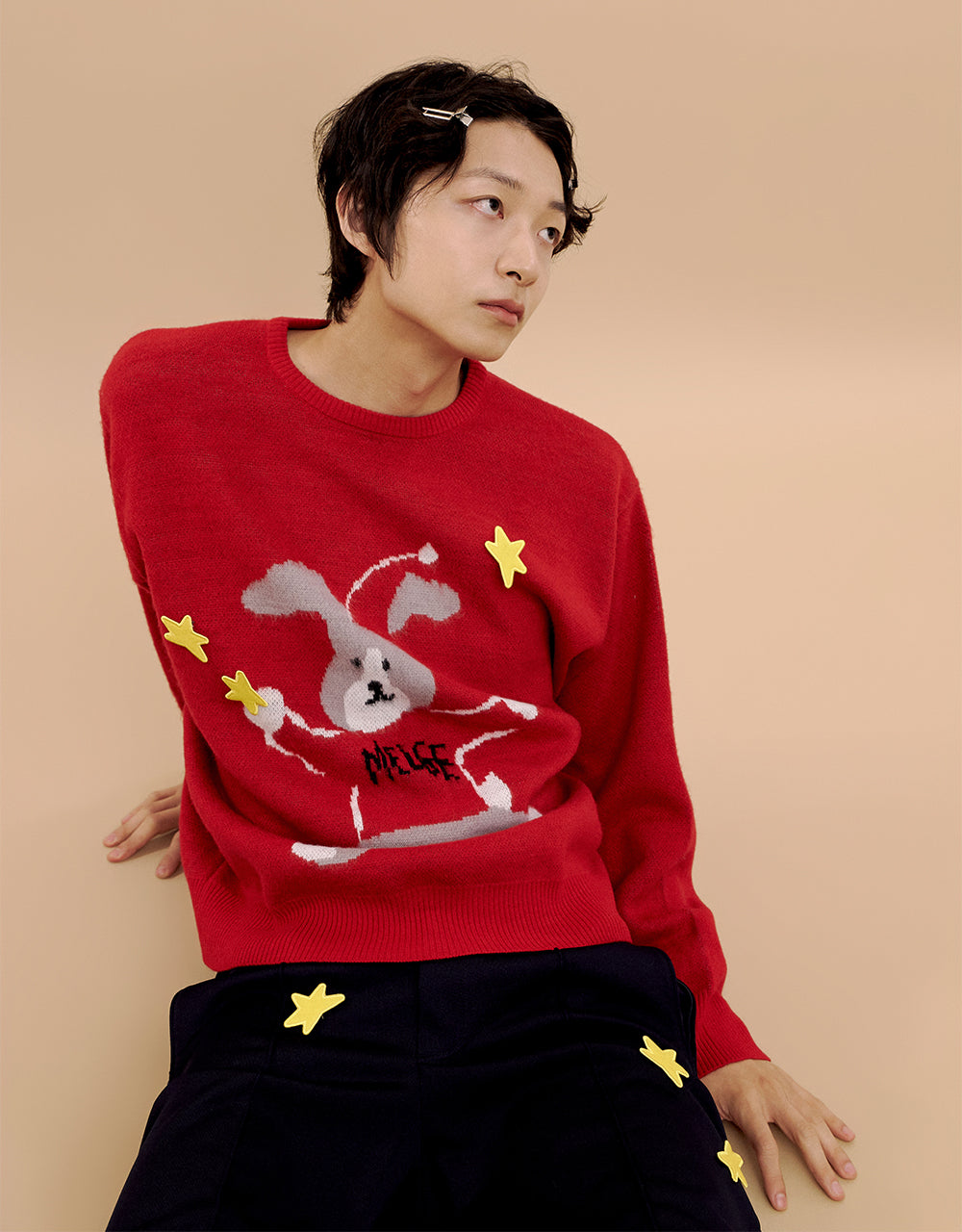 MMLG HOLIDAY MELGE KNIT (RED)