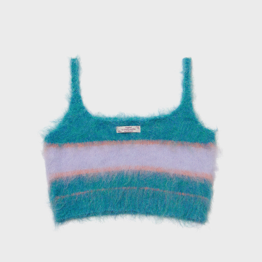 ROCKFISH STRIPE SHAGGY KNIT BUSTIER