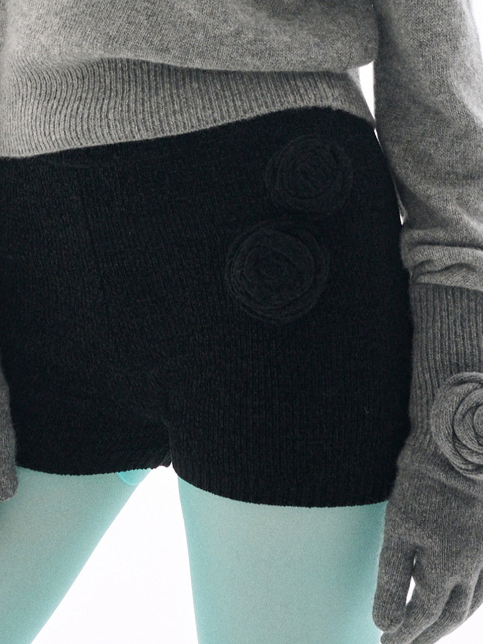 MARDI KNIT SHORTS ROSE_BLACK