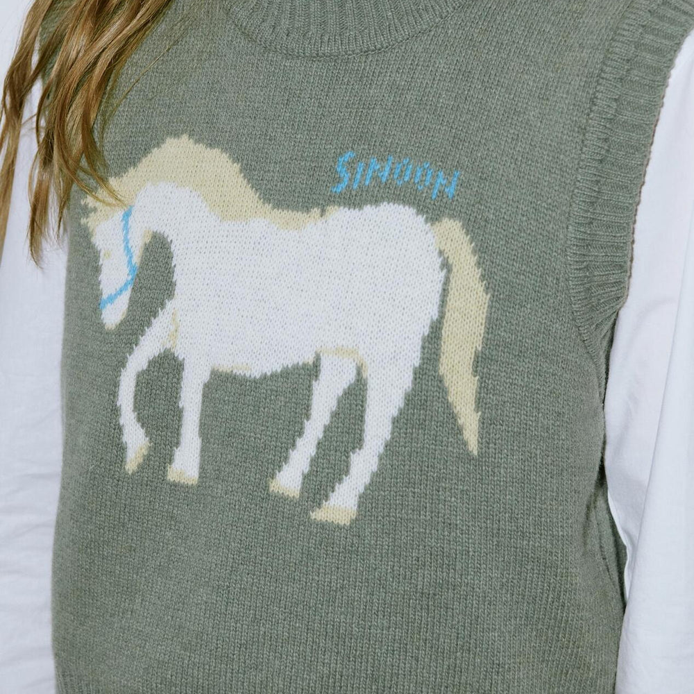 
                  
                    Sinoon Horse Knit Vest (Khaki)
                  
                