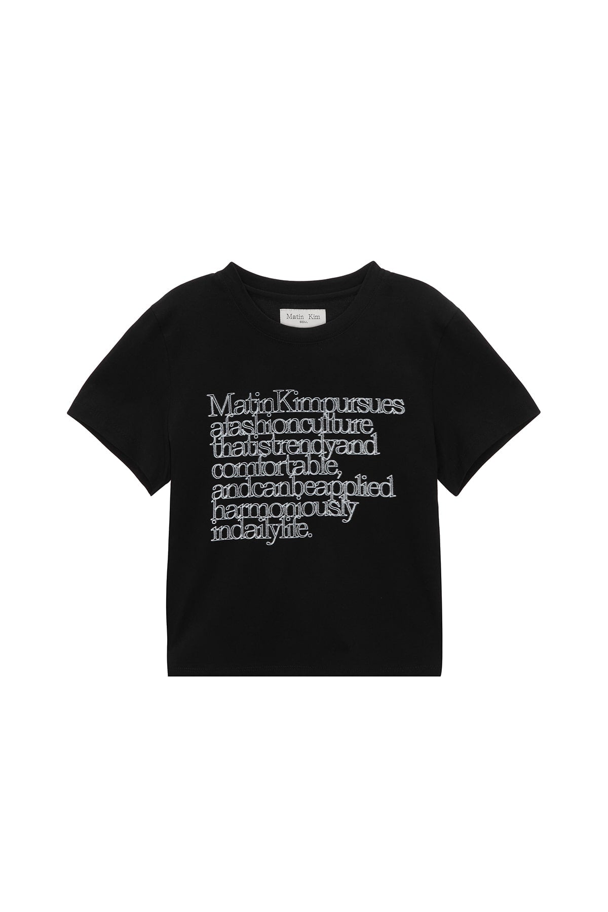 MATIN KIM THIN TYPO TOP IN BLACK