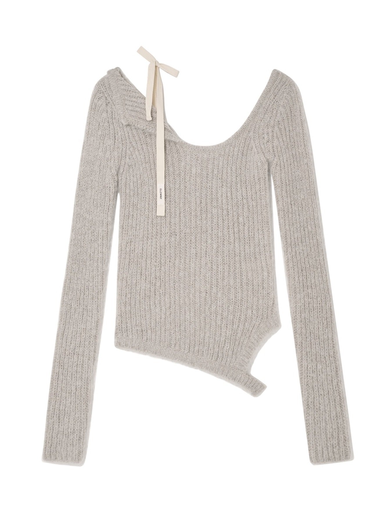 GLOWNY ISA ASYMMETRICAL KNIT TOP (FOG)