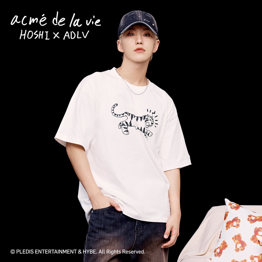 HOSHI X ADLV TIGER SKETCH SHORT SLEEVE T-SHIRT CREAM